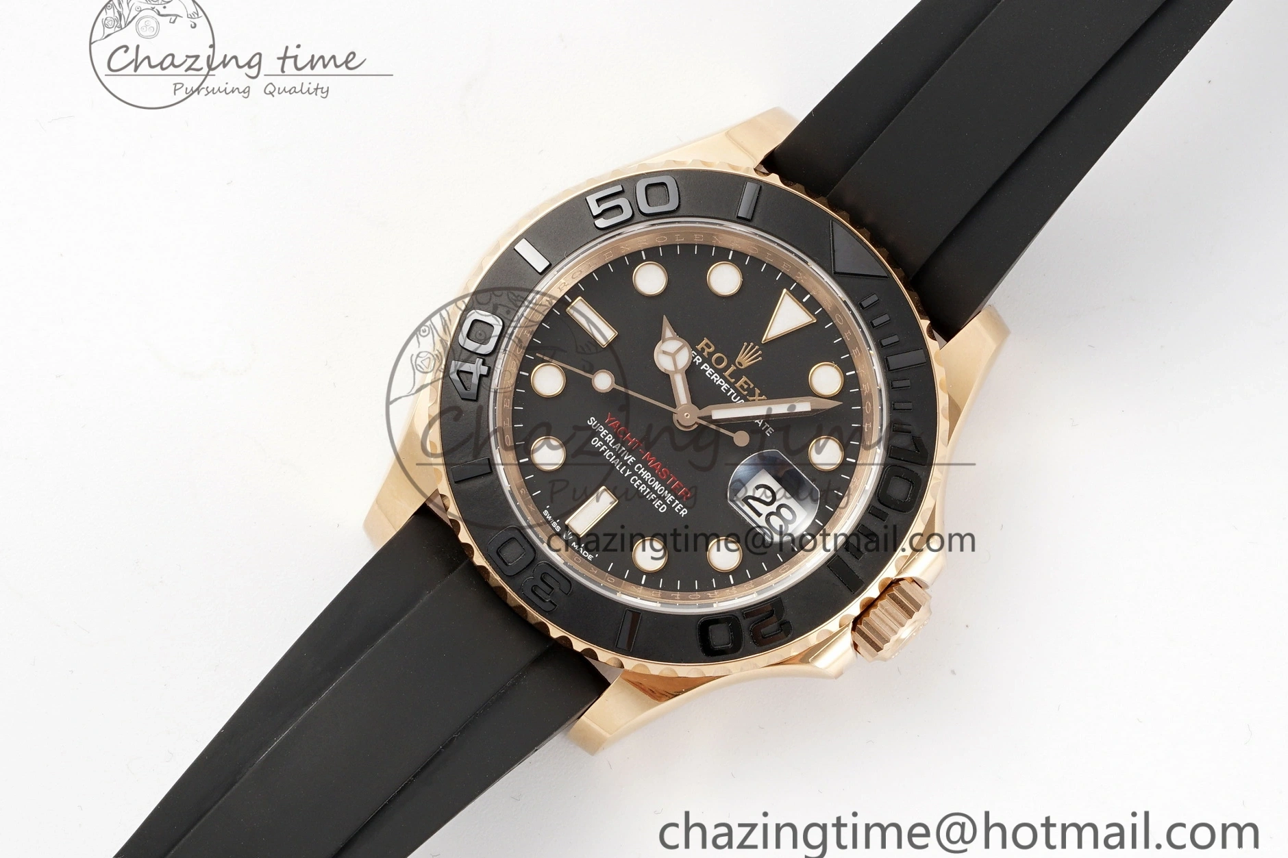 0124 Stretchable Yacht-Master 126655 C+F 1:1 Best Edition Black Ceramic Bezel on Oysterflex Rubber Strap VR 1955